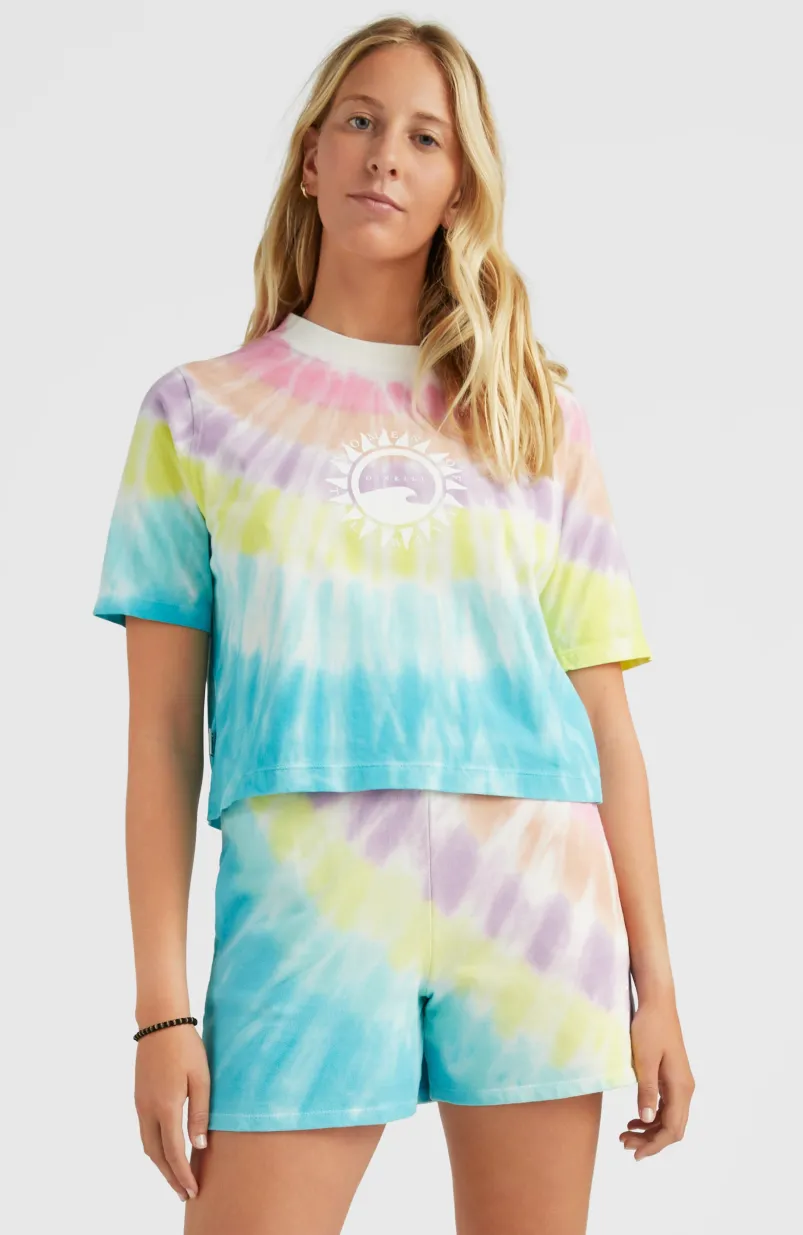 Women Of The Wave Cropped T-shirt | Blue Tie Dye