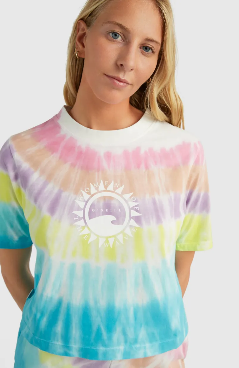 Women Of The Wave Cropped T-shirt | Blue Tie Dye