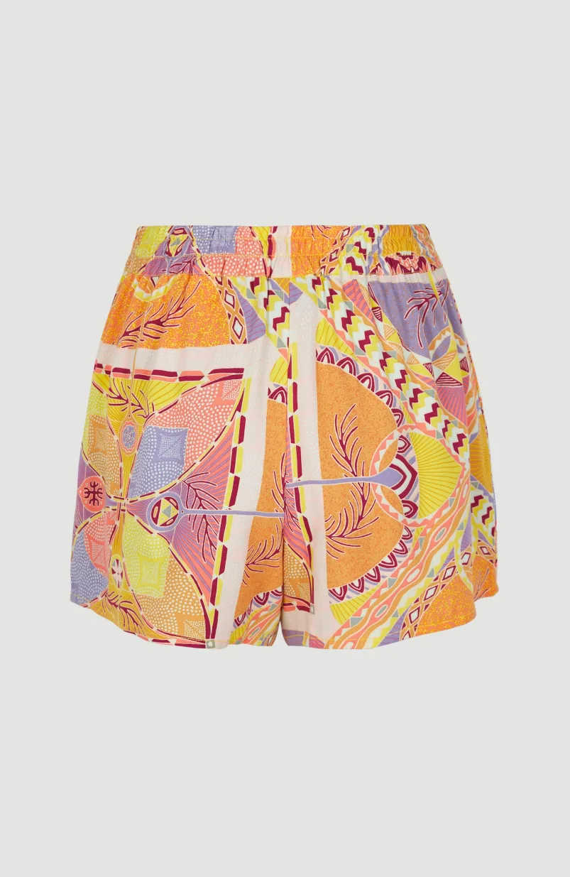 Zomershort Amiri Met Hoge Taille | Yellow Scarf Print