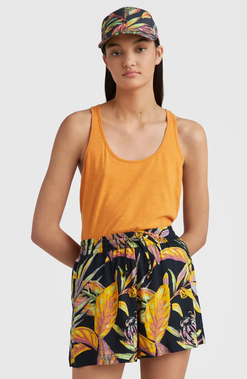 Zomershort Amiri Met Hoge Taille | Black Tropical Flower