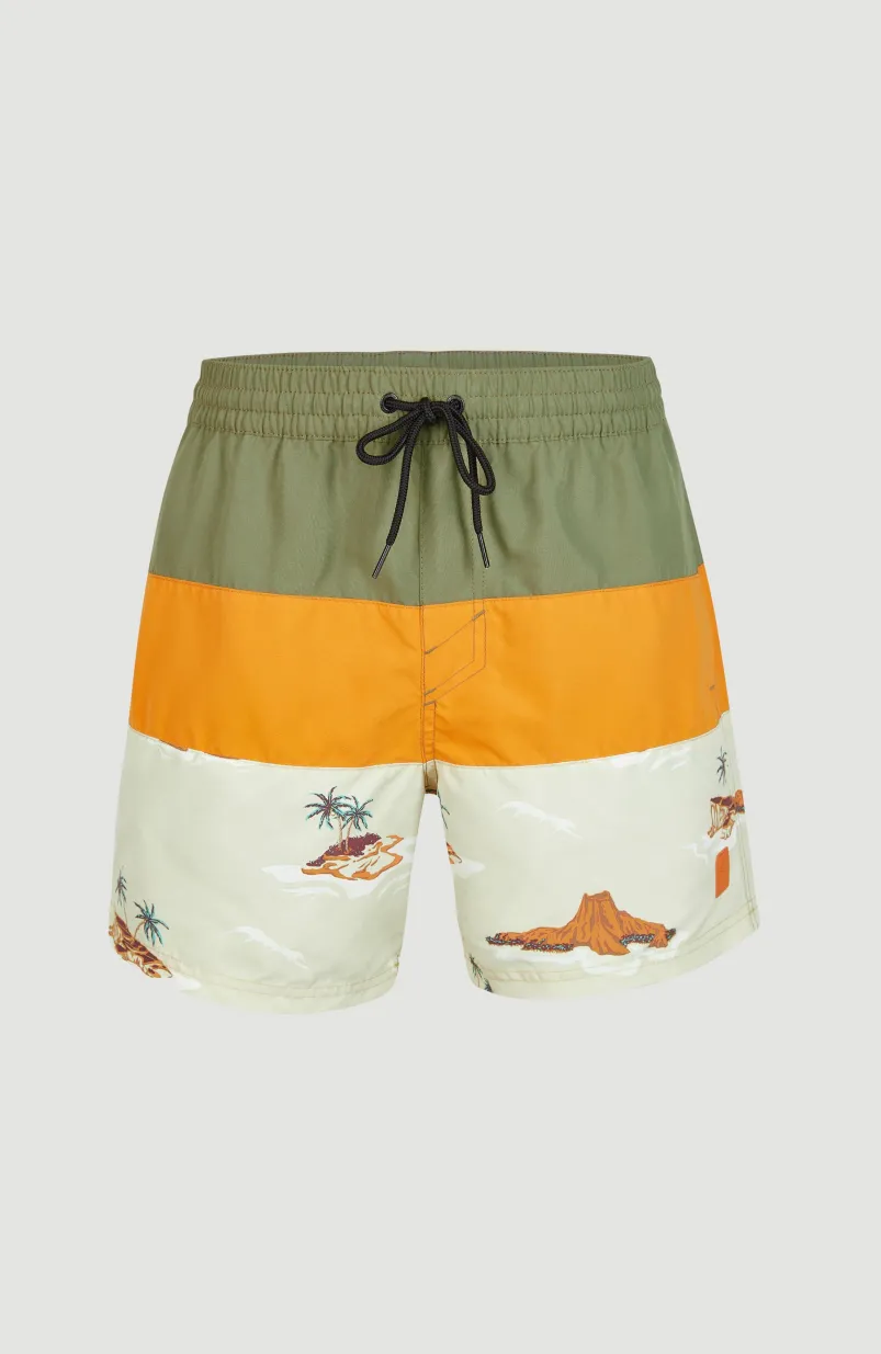 Zwemshort Cali Block 15'' | Beige Lost Island