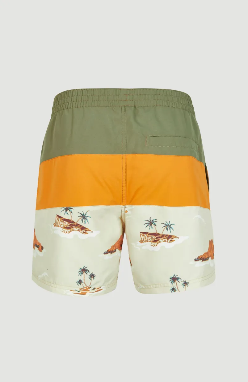 Zwemshort Cali Block 15'' | Beige Lost Island
