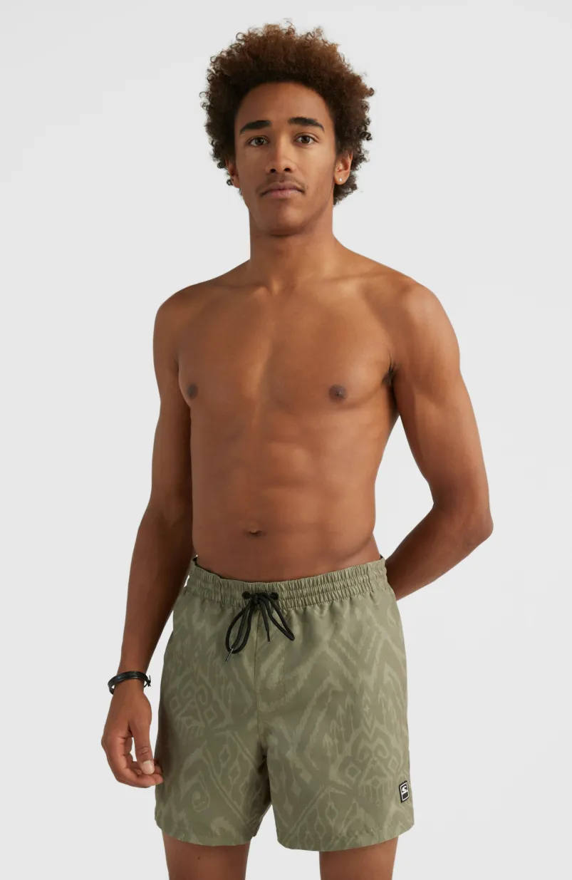 Zwemshort Cali Print 15'' | Deep Lichen Magic Carpet