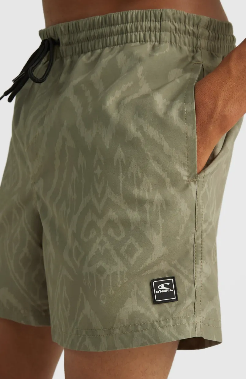 Zwemshort Cali Print 15'' | Deep Lichen Magic Carpet