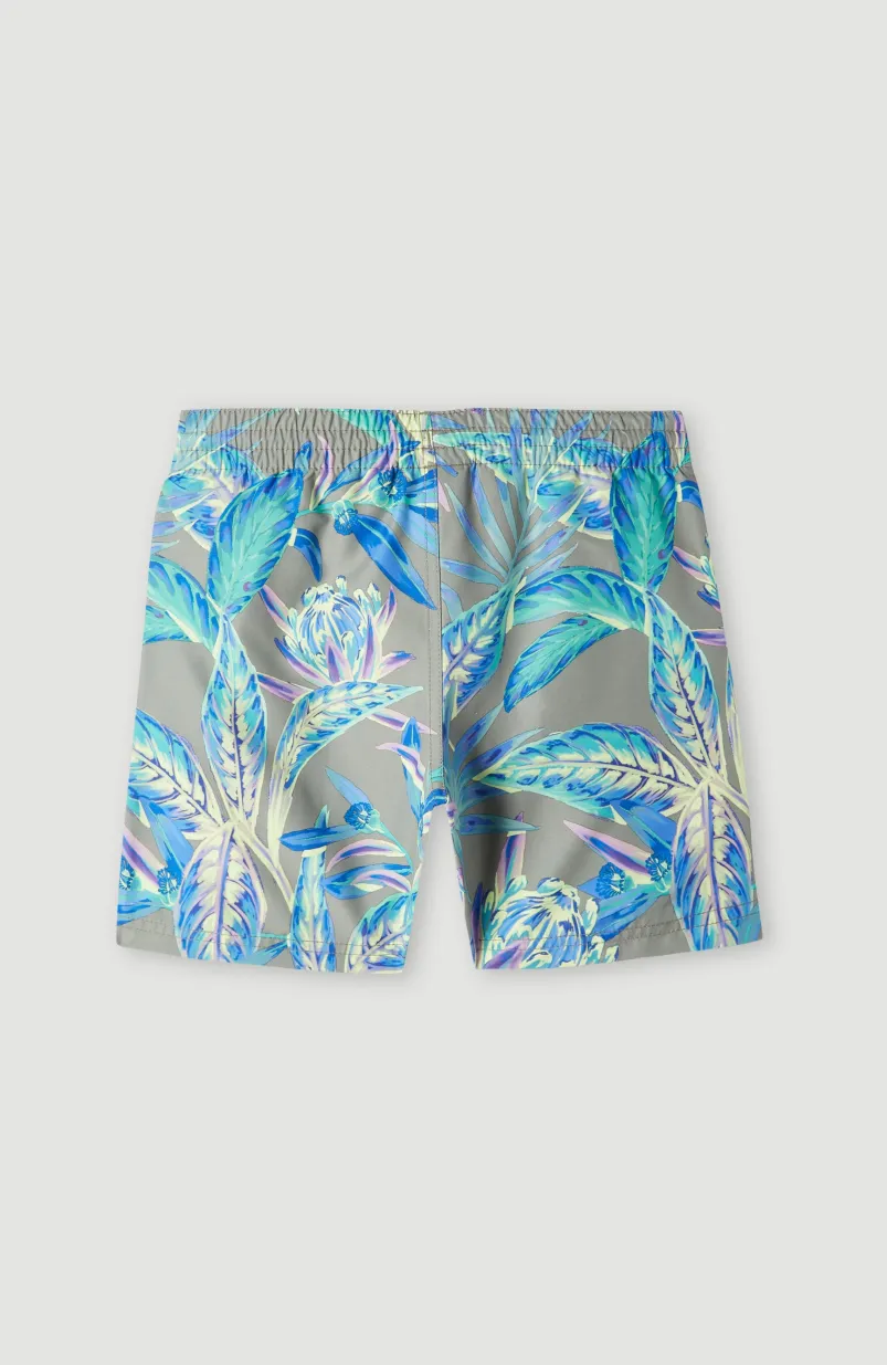 Zwemshort Cali Print 13'' | Green Tropical Flower