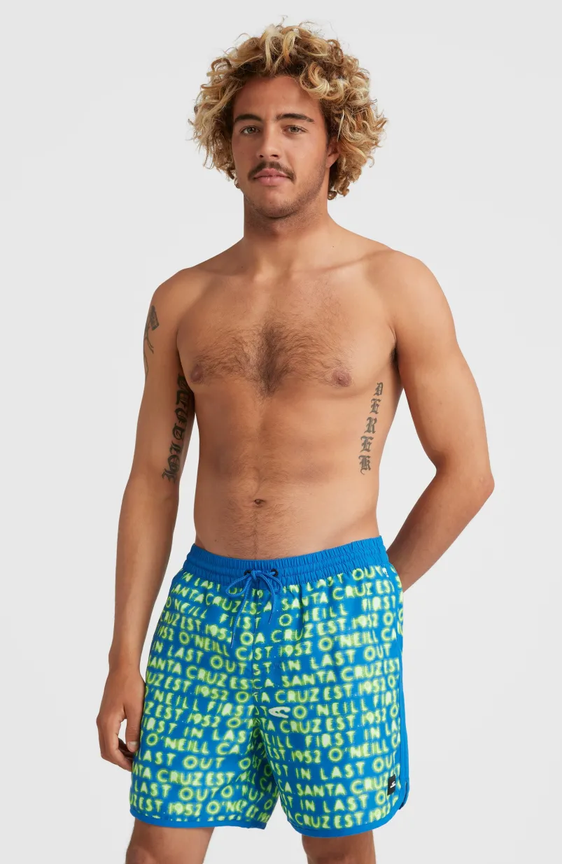 Zwemshort Scallop Neon 16'' | Bright Blue Neon Lights