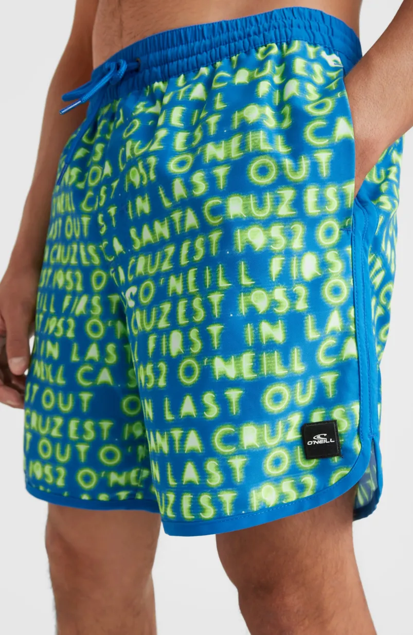 Zwemshort Scallop Neon 16'' | Bright Blue Neon Lights
