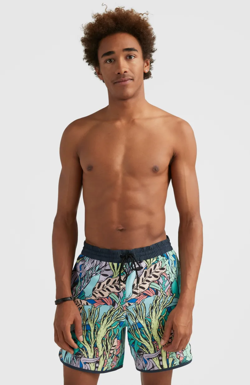 Zwemshort Scallop Ocean 16'' | Blue Comic Seaweed